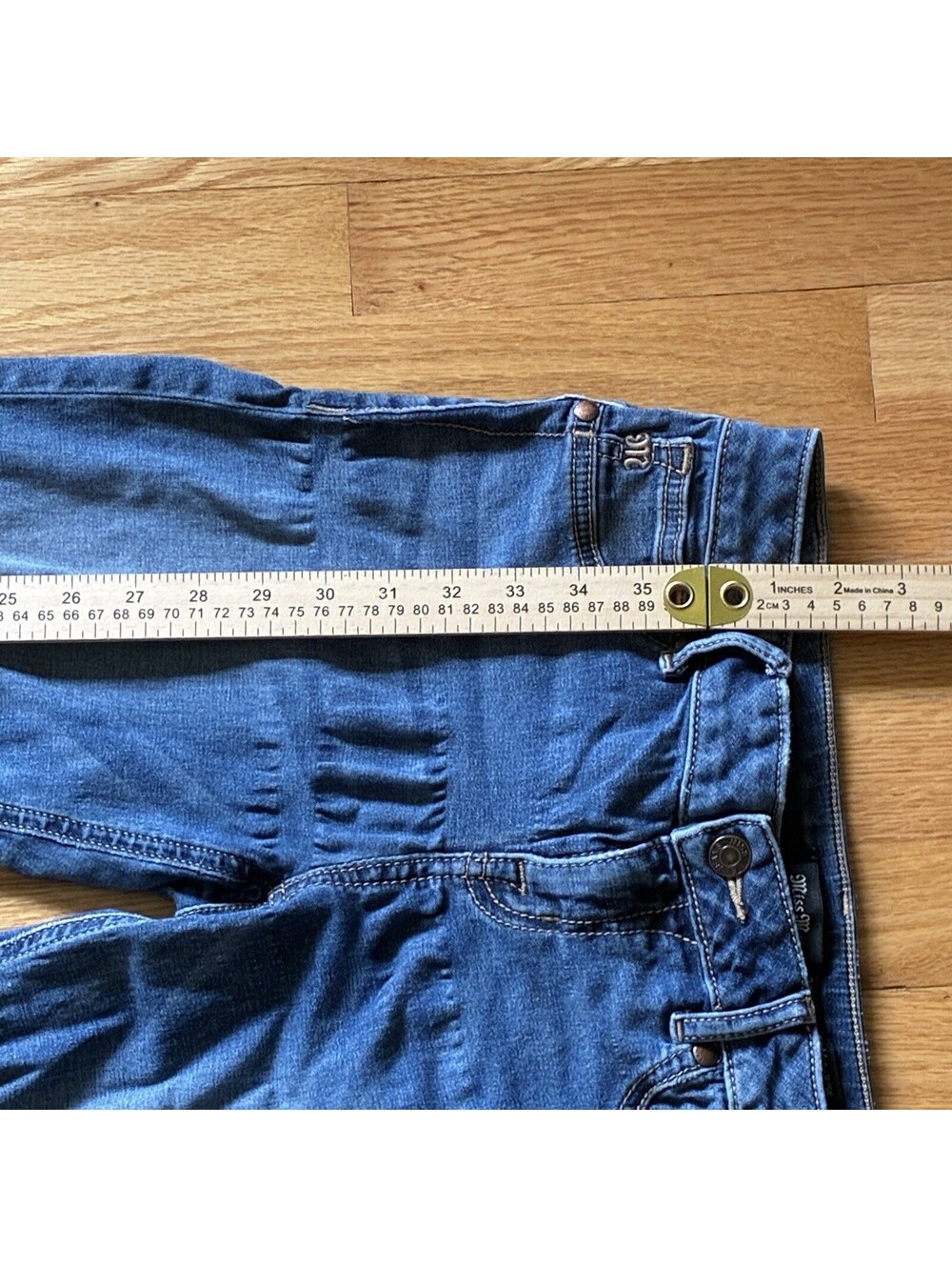 Miss Me Blue Mid-Rise Super Skinny Stretch Jeans Women’s Size 27 Pants Y2K Denim - Picture 6 of 8